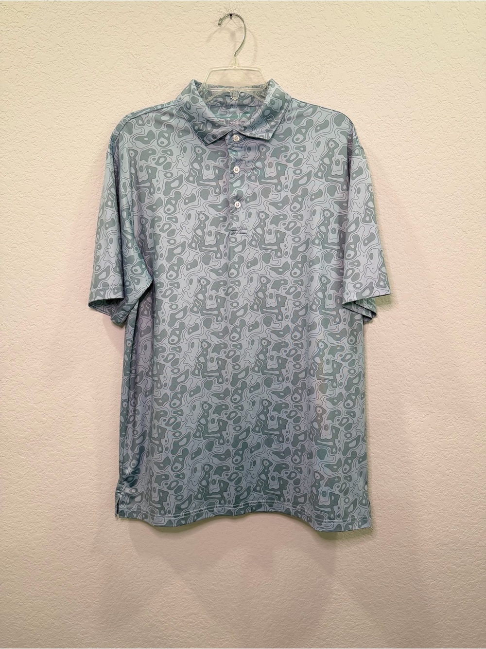 Onward Reserve Men's Light Blue Patterned Polo Shirt - M